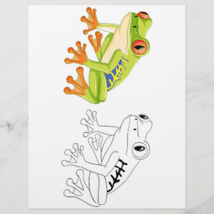 Flyer Página de coloreado de rana Personalizado lindo