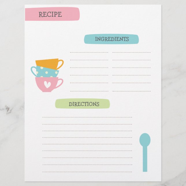Flyer Página de plantilla de receta (Frente)