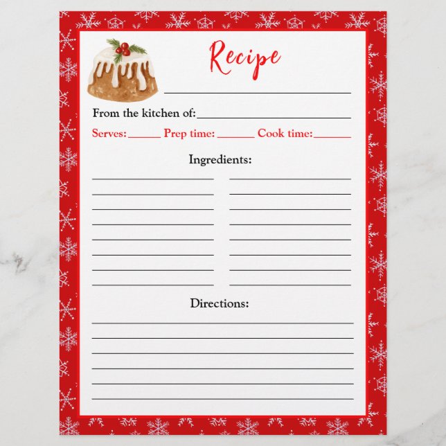 Flyer Página Navidades de vacaciones preparando receta (Frente)