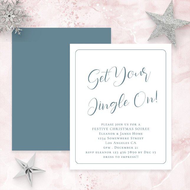 Flyer PÁGINA Obtén Tu Canción En Navidades Azules Invita (Front and back view. Great value thin PAPER invitation)