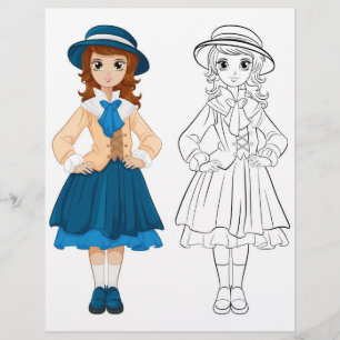 Flyer Página para colorear de payaso de dibujos animados