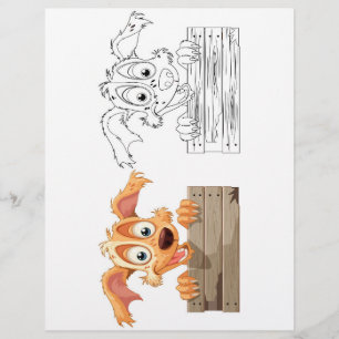 Flyer Página para colorear de perro de dibujos animados