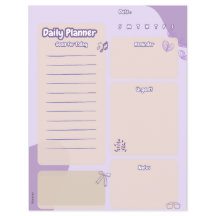 Página Planner Diario Purple Aesthetic