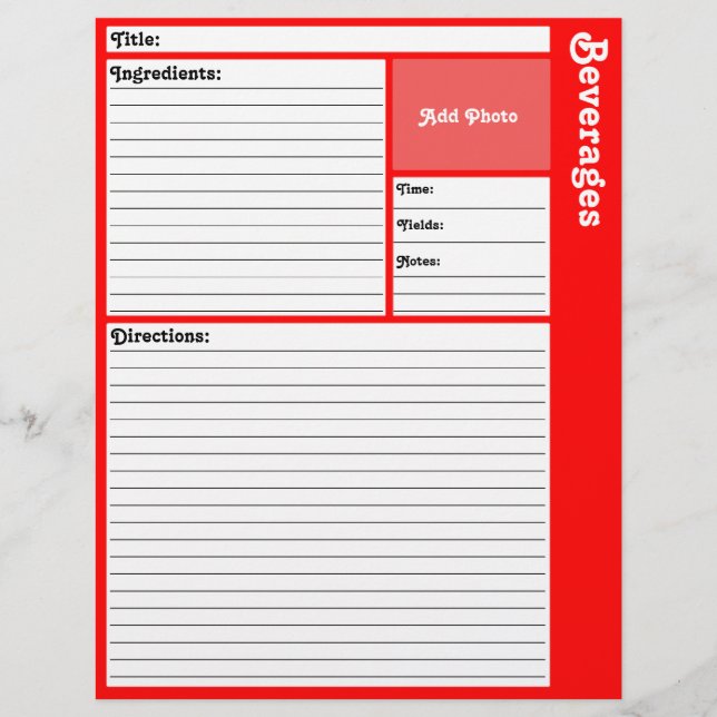 Flyer Páginas de recetas en línea (rojo) (Frente)
