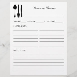 Flyer Páginas de recetas personalizadas para utensilios