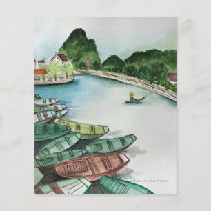 Flyer Paisaje acuático, Vietnam, Tam Coc Poster Pede