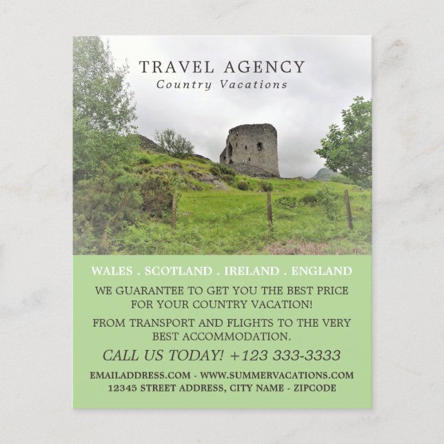 Flyer Paisaje del Castillo, Aviso de la Agencia de Viaje (Frente)