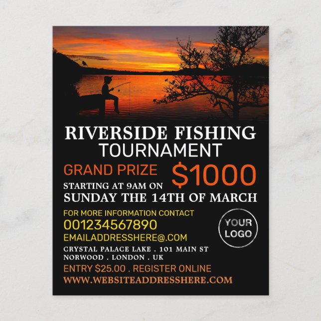 Flyer Paisaje en el lago Pesquero, Evento del Torneo Pes (Frente)