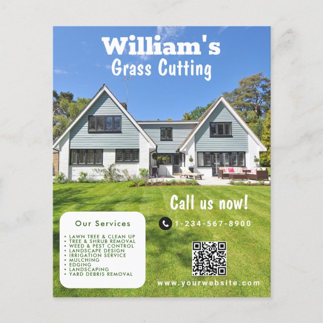 Flyer Paisajismo de corte de hierba de siembra (Frente)