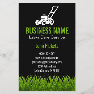 Flyer Paisajismo en la siembra de césped verde