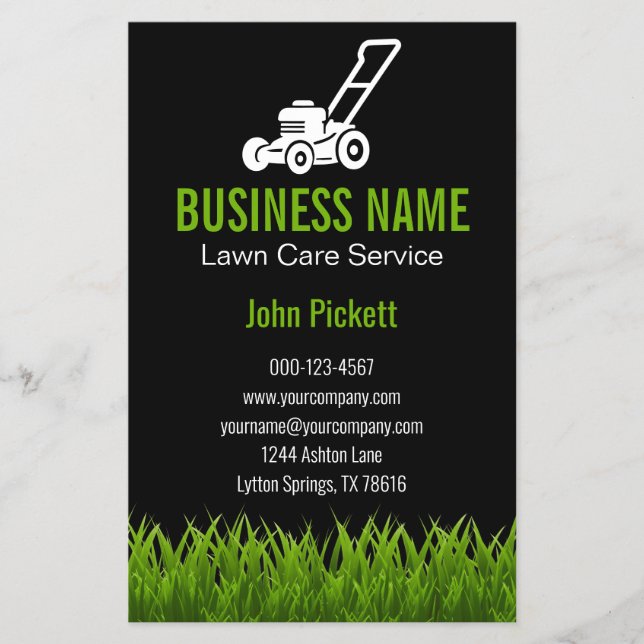 Flyer Paisajismo en la siembra de césped verde (Frente)