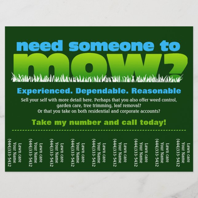 Flyer Paisajista de hierba para mascotas (Frente)