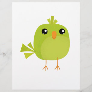 Flyer Pájaro Verde Dibujos Animados