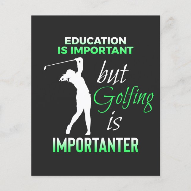 Flyer palabras de golf. cita de golf de educación (Frente)