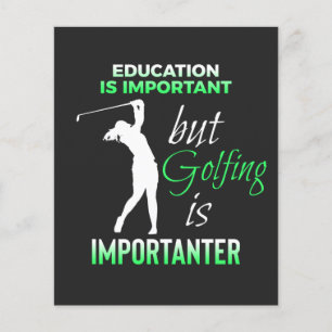 Flyer palabras de golf. cita de golf de educación