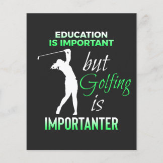 Flyer palabras de golf. cita de golf de educación
