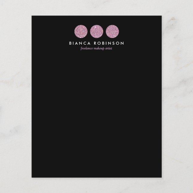 Flyer Paleta Purpurina rosa para artista independiente d (Frente)