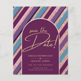 Flyer Palette Plum Morple Turquoise Rosa Boda de oro