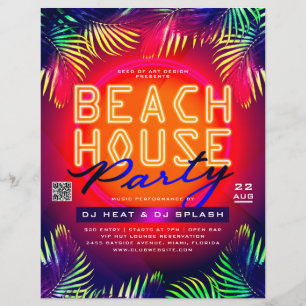Flyer Palm Tree sale de un evento de Fiesta de Beach Hou