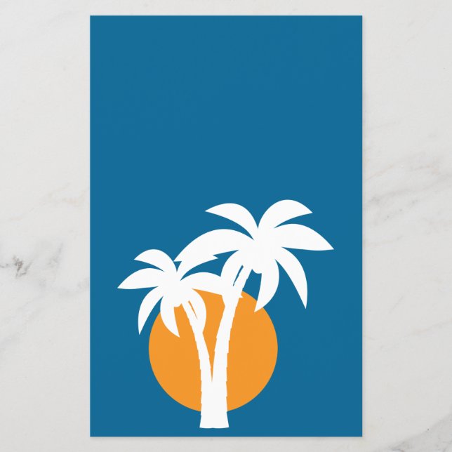 Flyer Palmeras y sol naranja (Frente)
