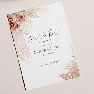Flyer Pampas Grass Terracotta Save the Date