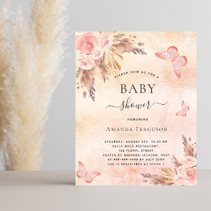 Flyer Pampas para la ducha de bebé invitación para el pr