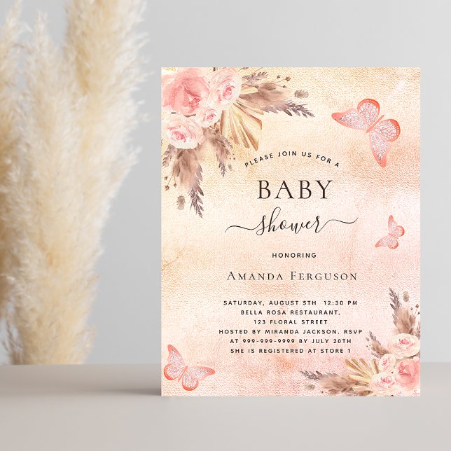 Flyer Pampas para la ducha de bebé invitación para el pr (Subido por el creador)