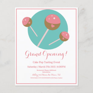 Flyer Panadería Cakepop Golosinas Camión de Comida Dulce
