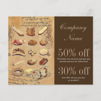 Flyer panadería de galletas pastelería de postre frances