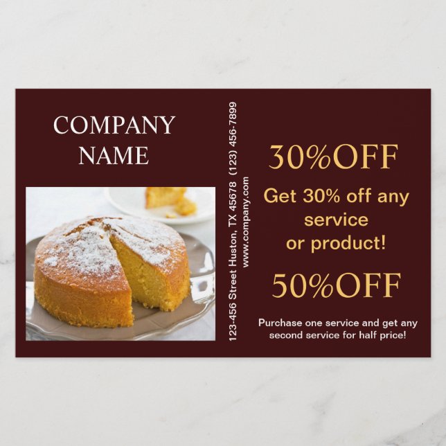 Flyer Panadería de pastelitos de postre moderna (Frente)