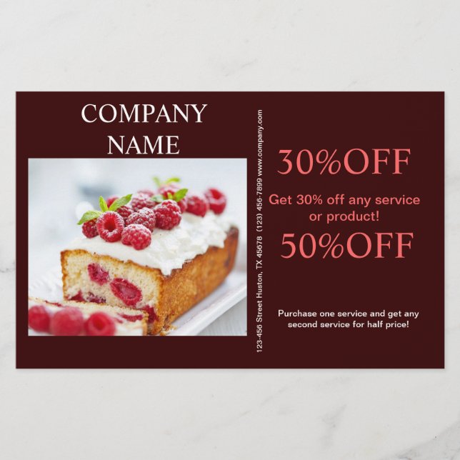 Flyer Panadería de pastelitos de postre moderna (Frente)