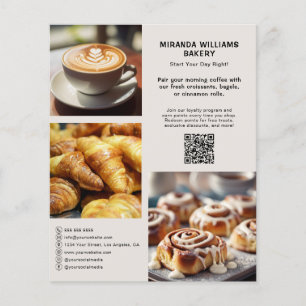 Flyer Panadería Foto Personalizada QR de Redes Sociales