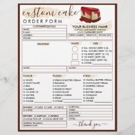 Flyer Panadería Fresa Queso Formulario de pedido de tort