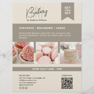 Flyer Panadería Logotipo de Monograma Personalizado Vola