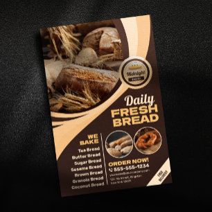 Flyer Panadería Moderna Brown Bakery Panadería Reposterí