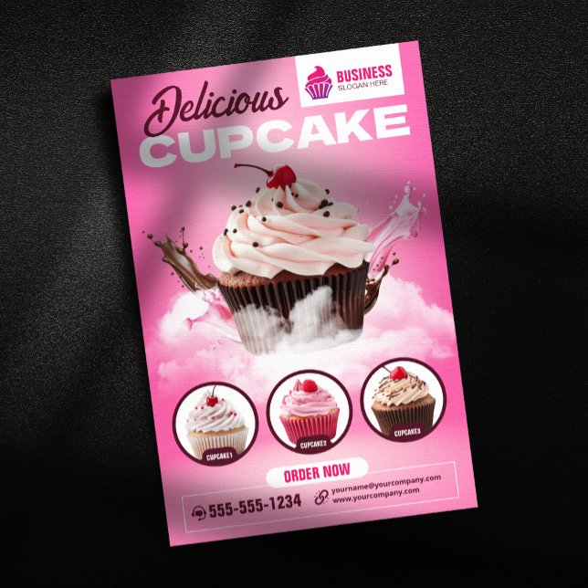 Flyer Panadería Moderna de Cupcakes Tienda de Pastelería (Subido por el creador)