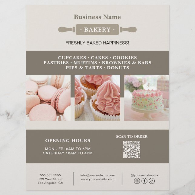 Flyer Panadería Rolling Pin Business Marketing (Frente)