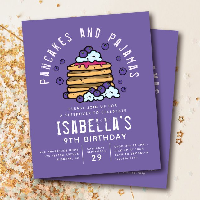 Flyer Pancakes y Pajamas de Presupuesto Invitación a la  (Subido por el creador)