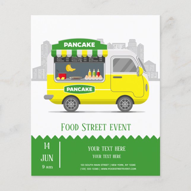 Flyer Panqueque callejero de Food Truck (Frente)