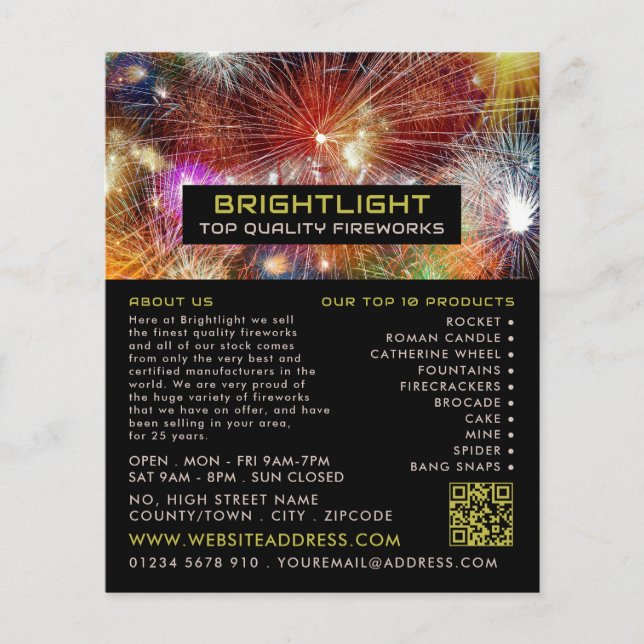 Flyer Pantalla de fuegos artificiales, ventas de fuegos  (Frente)
