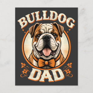 Flyer papá bulldog – lindo bulldog vintage día del padre