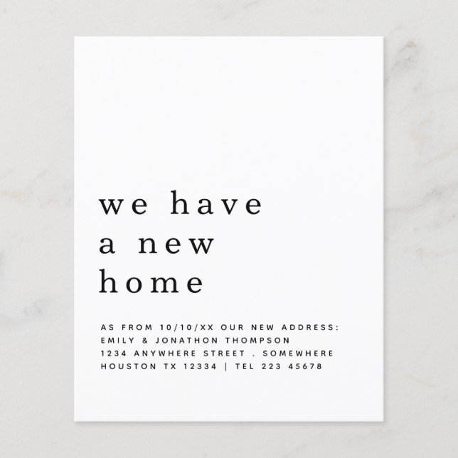 Flyer PAPEL| Detalles sencillos de la nueva casa móvil (Frente)
