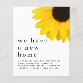 Flyer PAPEL| Yellow Sunflower Moving New Home Details