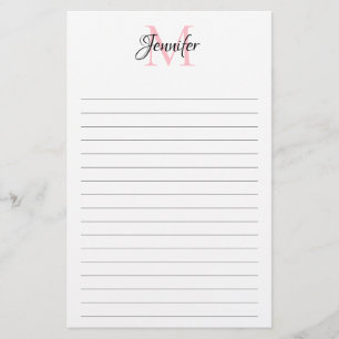Flyer Papelería personalizada con monograma de líneas mi