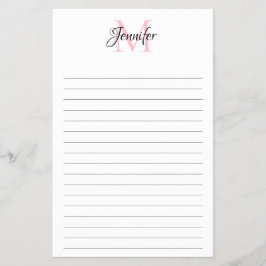 Flyer Papelería personalizada con monograma de líneas mi
