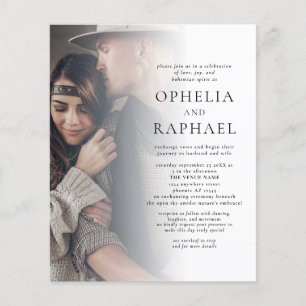 Flyer PAPER 2 Fotos Código QR Invitación a bodas bohemia
