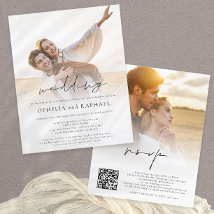 Flyer PAPER 2 Fotos Overlay Boho Wedding Invitación
