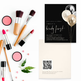 Flyer PAPER Balloons Gold Ivory QR Código 21 negro