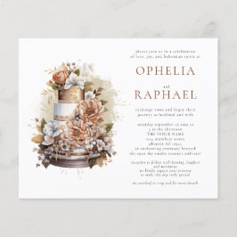 Flyer PAPER Boho Cake Florals Bohemian Wedding Invitado