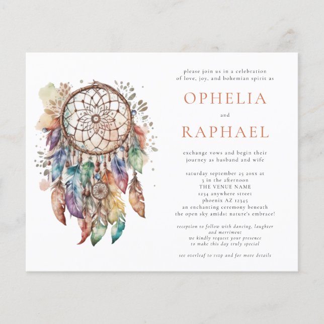 Flyer PAPER Boho Dreamcatcher Boda Terracotta (Frente)